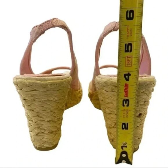 Montego Bay Club Wedge Sandals Slingback Platform Espadrilles Pink Plaid 7.5 - Picture 6 of 14